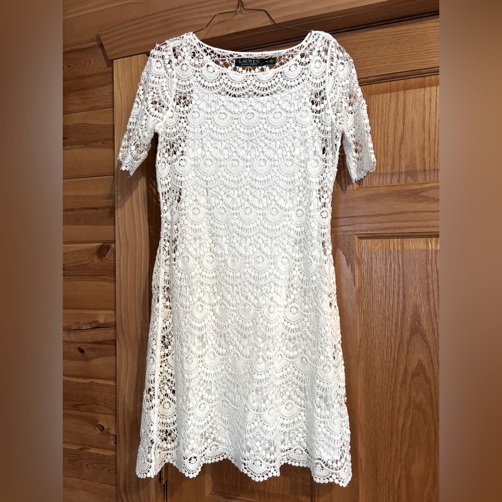 💋Ralph Lauren White Lace Dress